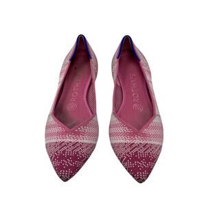 Rothy's The Point Flats Limited Edition Pink Needlepoint Size 7